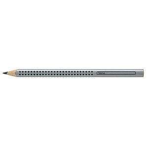 FABER-CASTELL Bleistift Jumbo GRIP B 111900 3-eckig, silber