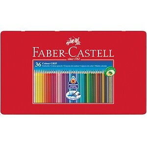 Faber-Castell Buntstifte-Set COLOUR GRIP mit 36 Farben im Metalletui