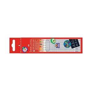 Faber-Castell Buntstifte-Set GRIP Heft & Tafel mit 6 Farben