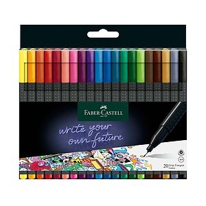 Faber-Castell Fineliner Grip 151620 Mehrfarbig Grau 20 Stück