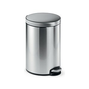 Treteimer Metall rund, Soft Close, 12 Liter, Edelstahl