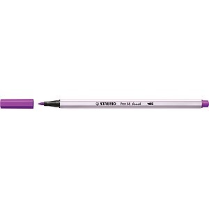 Premium-Filzstift mit Pinselspitze für variable Strichstärken - STABILO Pen 68 brush - 12er Pack - mit 12 verschiedenen Farben