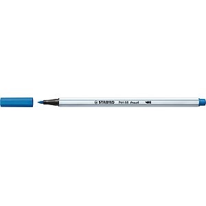 Premium-Filzstift mit Pinselspitze für variable Strichstärken - STABILO Pen 68 brush - 12er Pack - mit 12 verschiedenen Farben