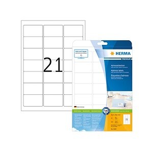 HERMA Adressetiketten Premium A4 63.5x38.1 mm weiß Papier matt 525 St.