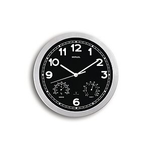 Maul Wanduhr MAULdrive Silber Schwarz