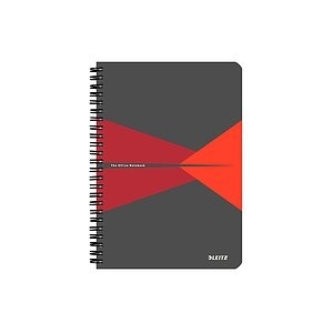  Leitz Collegeblock Office Card, A5, rot, kariert, 4458-00-25 