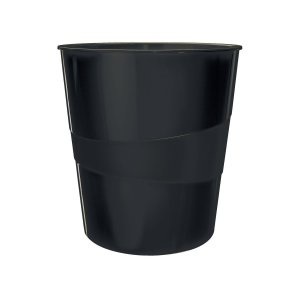 Leitz® Papierkorb Recycle, Volumen 15 l, stapelbar, CO2-neutral & zu 100% recycelbar, schwarz