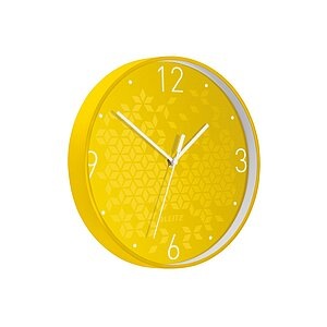 LEITZ Wanduhr WOW 29cm 9015-00-16 gelb