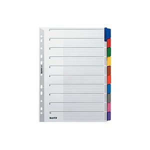 Leitz Register 4321 DIN A4 blanko Karton Grau 10 Registerblätter 43210000