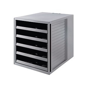 HAN Schubladenbox KARMA 14018-18 Grau DIN A4 Anzahl der Schubfächer: 5