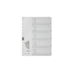 PAGNA Register Karton weiss A4 31003-08 5-teilig, 1-5