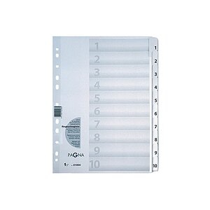 PAGNA Register Karton weiss A4 31004-08 10-teilig, 1-10