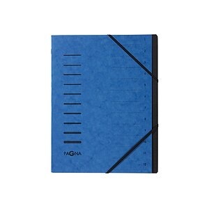 PAGNA Ordnungsmappe Blau DIN A4 Pressspankarton Anzahl der Fächer: 12 1554275