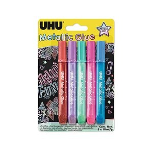 UHU Glitter Glue 47305 Metallic 5 Farben