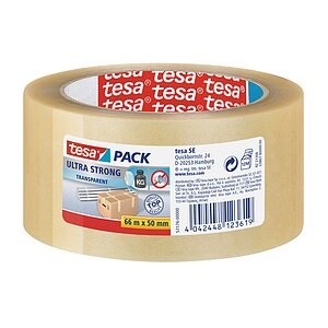 tesa 57176-00000-05 Packband tesapack® Ultra Strong Transparent (L x B) 66 m x 50 mm 1 Rolle(n)