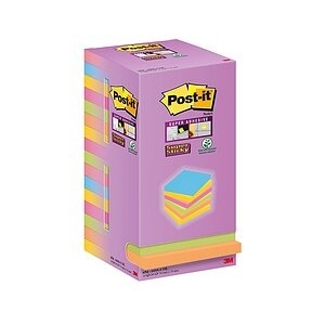 POST-IT Super Sticky Tower 76x76mm 654-16SS-COL farbig 16x90 Blatt