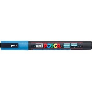 UNI-BALL Posca Marker 0.9-1.3mm PC-3ML L.BLU glitzer hellblau
