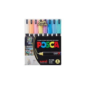Uni Marqueur POSCA Softcolors 0,7 mm, 8