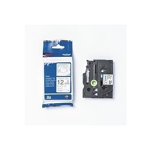 Schriftband Textil unlaminiert Brother TZe TZe-R231 Bandfarbe: Weiß Schriftfarbe:Schwarz 12 mm 4 m