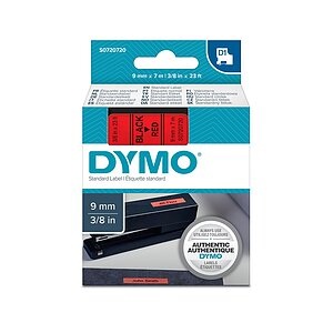 Schriftband DYMO D1 40917 Bandfarbe: Rot Schriftfarbe:Schwarz 9 mm 7 m
