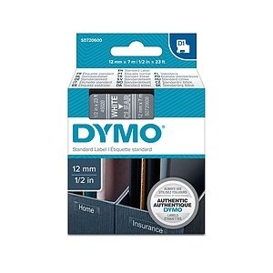 Schriftband DYMO D1 45020 Bandfarbe: Transparent Schriftfarbe:Weiß 12 mm 7 m