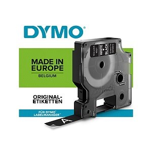 Schriftband DYMO D1 45021 Bandfarbe: Schwarz Schriftfarbe:Weiß 12 mm 7 m