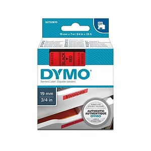 DYMO D1-Schriftband Breite 19 mm schwarz auf rot, VE 1 Stk