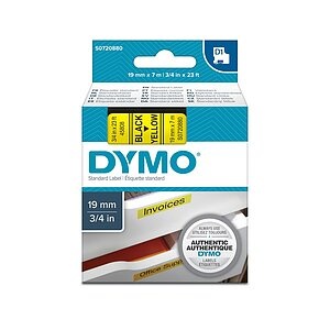 DYMO D1-Schriftband Breite 19 mm schwarz auf gelb, VE 1 Stk