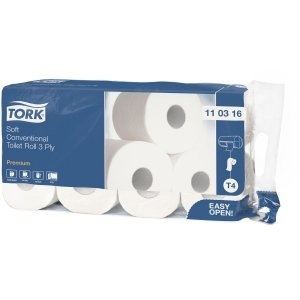 Wipac - Tork Toilettenpapier Premium, Weiss, 3-Lagig, 8er Pack