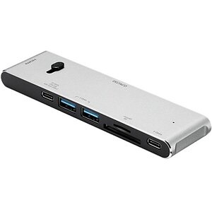 Deltaco USBC-HDMI21 Notebook-Dockingstation & Portreplikator Kabellos Schwarz, Silber