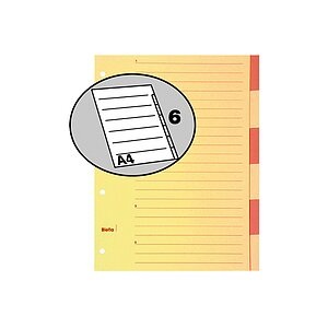 BIELLA Register Karton braun A4 46444600 6 - teilig