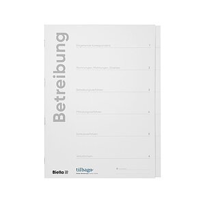 Biella - 5er-Set Betreibungsmappen A4 6lg Karton D, weiss