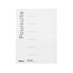 Biella - 5er-Set Betreibungsmappen A4 6lg Karton D, weiss