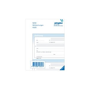 SIMPLEX Quittungen F A6 15326 weiss 50x2 Blatt