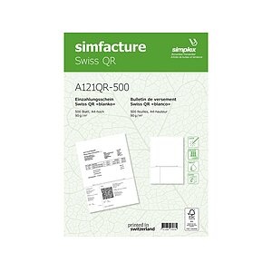 SIMPLEX Simfacture Swiss QR FSC A4 A121QR-500 universal, 90g 500 Blatt