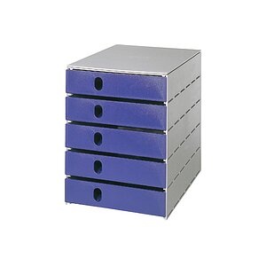 STYRO Schubladenbox grau 16-800038 5 Fächer