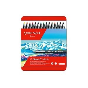 CARAN D'ACHE - 15er-Pack Filzstifte Fibralo Brush - Multicolor