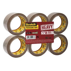 SCOTCH Verpackungsband 50mmx66m HV.5066.F6.B. Heavy, Braun 6 Rollen