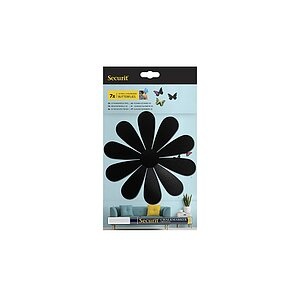 Securit Kreidetafel 3-D Flower, schwarz, 7 Stück, 28cm x 16.3cm x 1cm, W3D-FLOWER