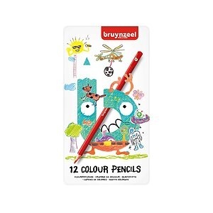 BRUYNZEEL Schulfarbstift Super 3.3mm 60516012 12 Farben Metalletui