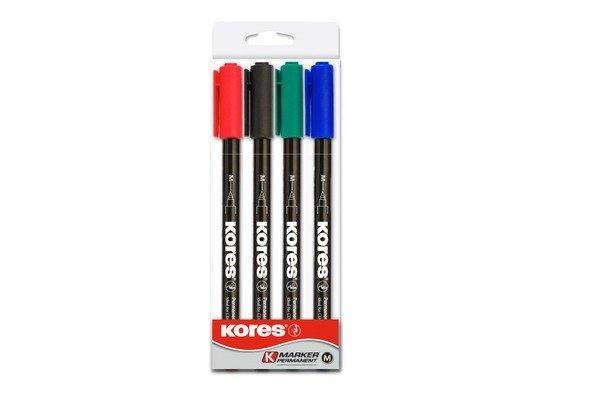 KORES K-Marker Permanent Fine M M22140 4-farbig ass./ 12 Stück