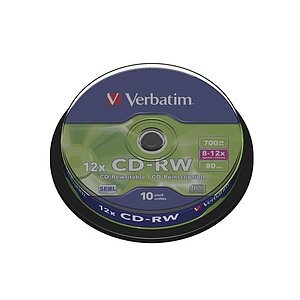 Verbatim 43480 CD-RW Rohling 700 MB 10 St. Spindel Wiederbeschreibbar