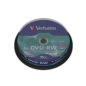 Verbatim 43552 DVD-RW Rohling 4.7 GB 10 St. Spindel Wiederbeschreibbar