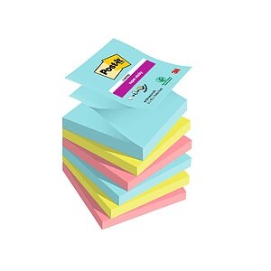 Post-it® Haftnotizen Miami Collection, Z-Notes, 76 x 76 mm, 6 Blöcke a 90 Blatt