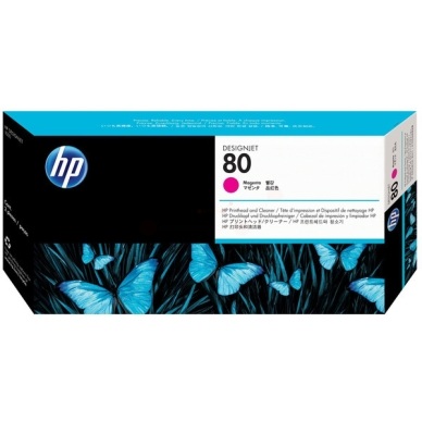 Original Druckkopf magenta + Reiniger HP No. 80, C4822A
