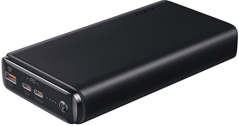 Aukey - Sprint Ultra 26800mAh Multiport 2x USB C / 1x USB 3.0 Quick Charge 3.0 + PD 3.0 Power Bank (PB-Y24) - Schwarz