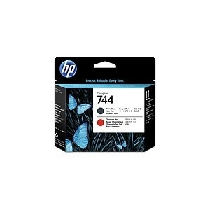 HP 744 DesignJet Druckkopf Mattschwarz/Chromatisches Rot