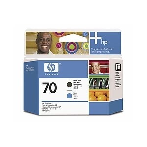 HP 70 Mattschwarz und Cyan Druckkopf
