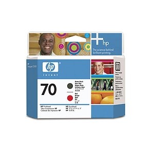 HP 70 Druckkopf mattschwarz + rot