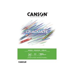 CANSON Zeichenblock Graduate A4 400110365 30 Blatt, Zeichnen, 160g